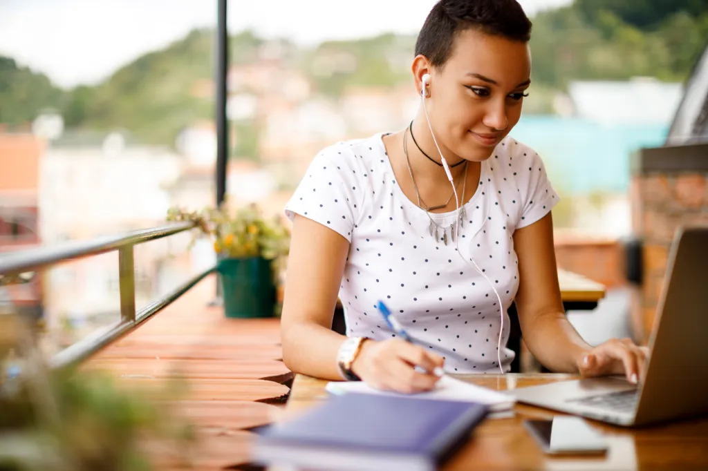 Student working on homework